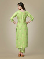 Thumbnail for Jyoti Fashion Women's Light Green Rayon Embroidered Kurta Pant Set - Distacart
