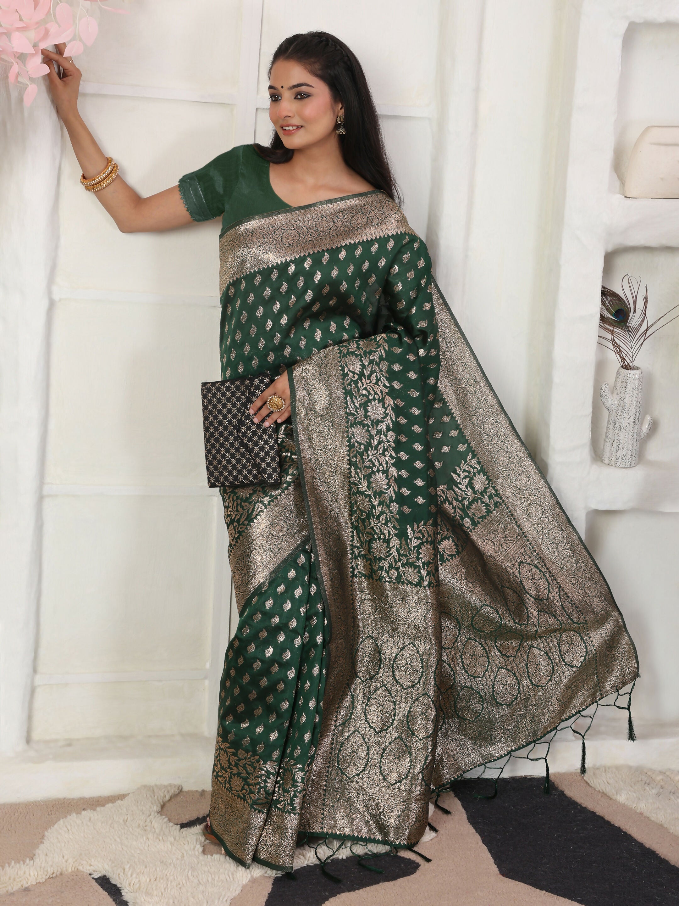 Astita Lichi Silk Blue Saree