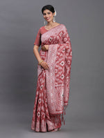 Thumbnail for Astita Linen Cotton Peach Saree