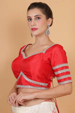 Thumbnail for Joban Fashion Silk Zari And Sequence Work Padded Blouse - Red