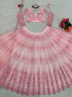 Thumbnail for Jyoti Fashion Women's Baby Pink Soft Net Sequins with Thread Embroidered Designer Lehenga Choli Set - Distacart