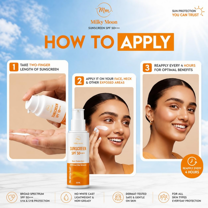 Milky Moon Sunscreen For Oily Skin Spf 50 Pa+++ Lightweight & Non-Greasy - Dista