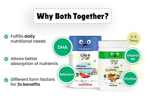 Little Joys Nutrimix Powder Kulfi Almond 2 - 6 Years + Brain Gummies Combo - Distacart