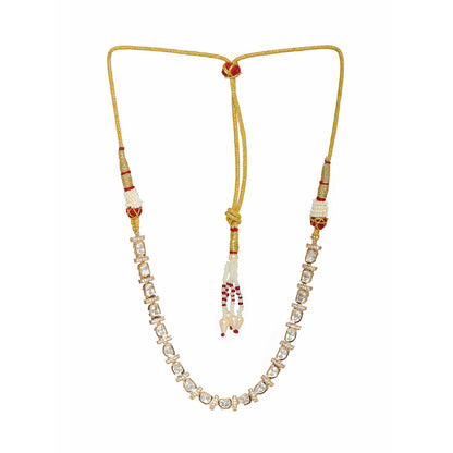 Kundan and American Diamond Neckpiece (Gold) - Ruby Raang - Distacart