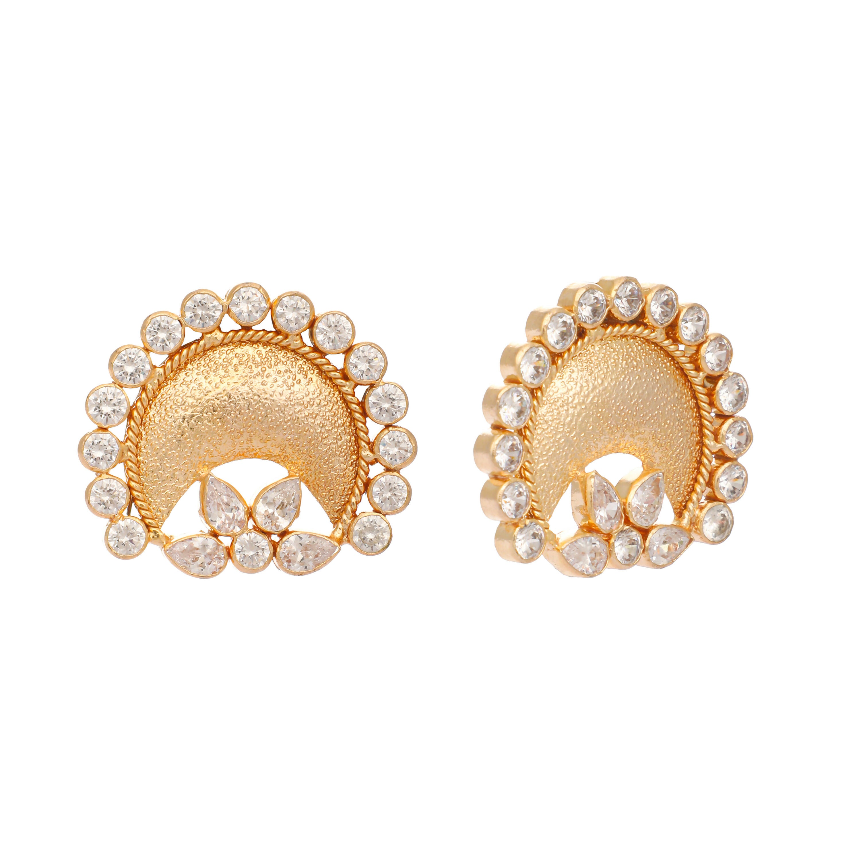 Nuyug 22K Gold Plated Crescent Glow Earrings