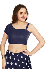 Thumbnail for Aastha Fashion Women's Women's Navy Blue Velvet Solid Readymade Blouse - Distacart
