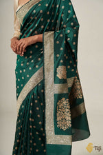 Thumbnail for Preksha Creation Indian Style Banarasi Soft Silk Women Saree - Green - Distacart