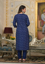 Thumbnail for Partywear Designer Blue cotton Stitched Suit With Dupatta - Tanisha - Distacart