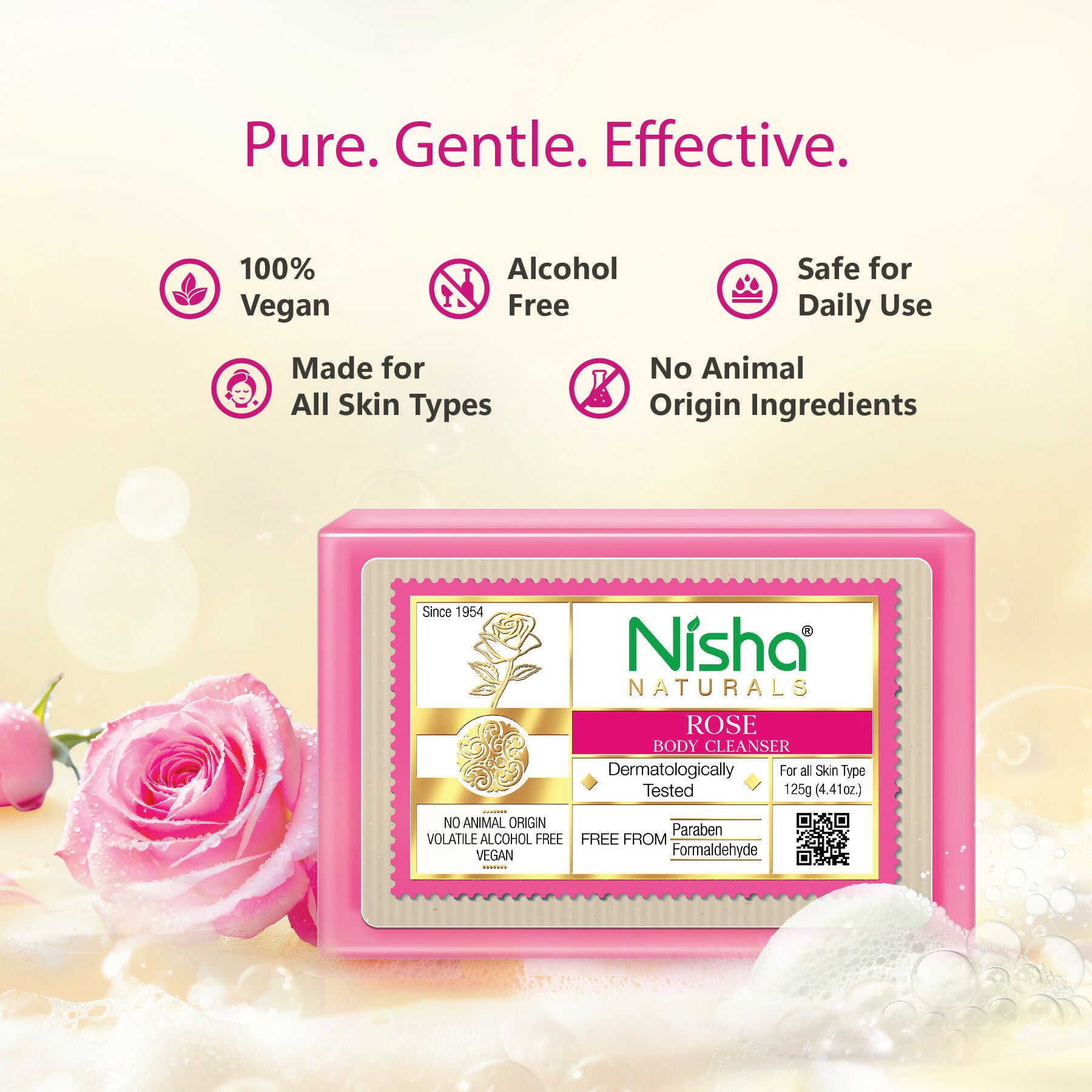 Nisha Rose Body Cleansing Soap Bar - Distacart