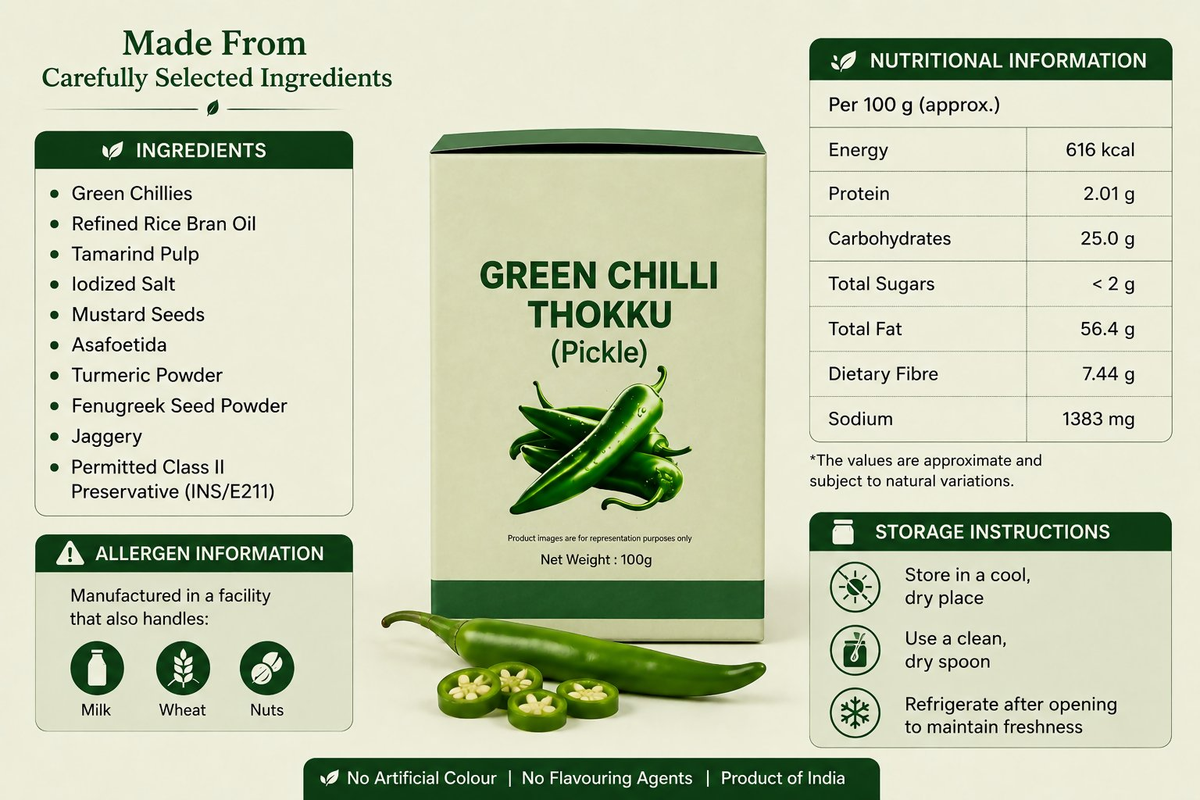 Image 7 of Gulabs Green Chilli Thokku Pickle