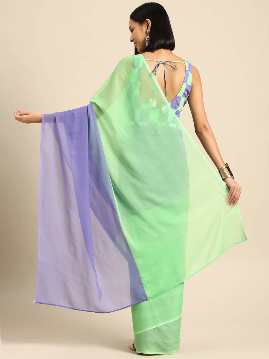 Ahalyaa Women's Traditional wear Saree - Fluorescent Green - Distacart