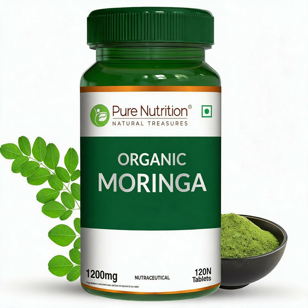 Pure Nutrition Organic Moringa Tablets with 1200mg Leaves Extract Veg Tablets
