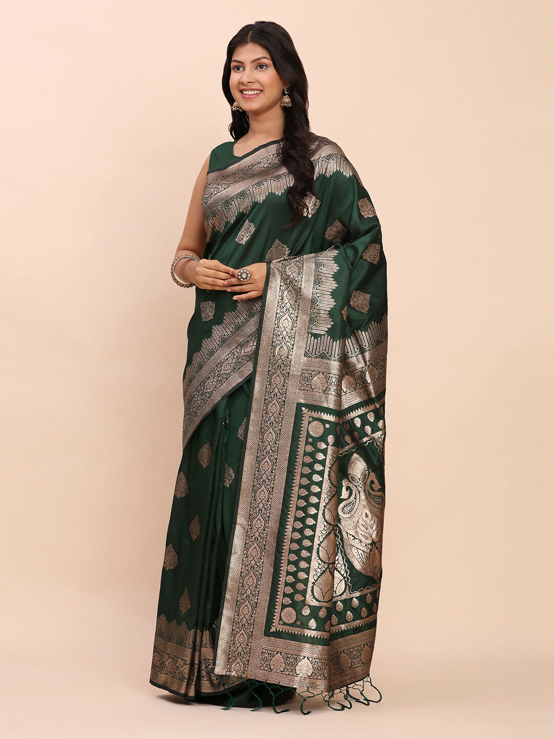 Astita Banarasi Silk Green Saree