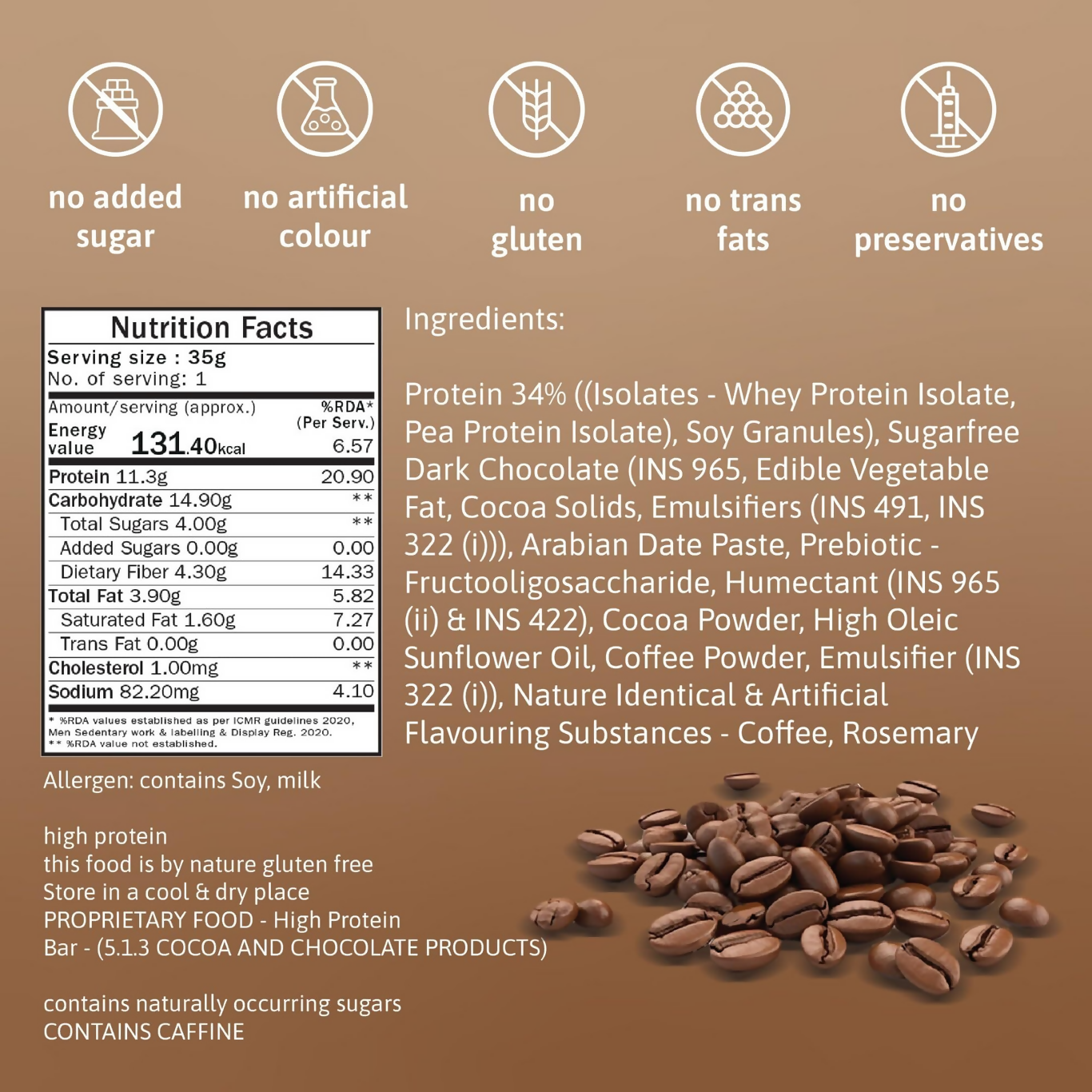 Phab Protein Bars With Protein Mocha Nut Fudge - Dista