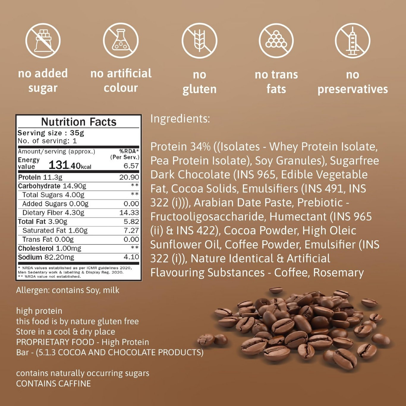 Phab Protein Bars With Protein Mocha Nut Fudge - Dista