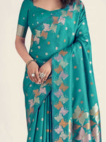 Thumbnail for Preksha Creation Banarasi Soft Silk Women Blue Saree - Distacart