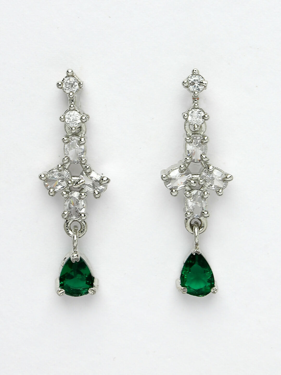 NVR Women's silver plated Turquoise CZ stone handcrafted jewellery set main image 0