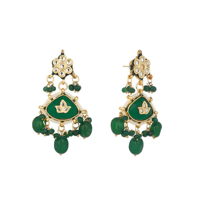 Nuyug 22K Gold Plated Arc Kundan Ruby Drops Necklace - Distacart