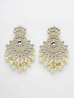 Thumbnail for NVR Women Gold-Plated Kundan Chandbali Earrings - Distacart