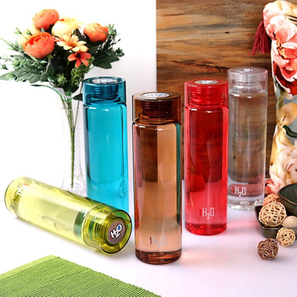 Cello H2O Round Unbreakable Plastic Water Bottle Premium Edition - Dista