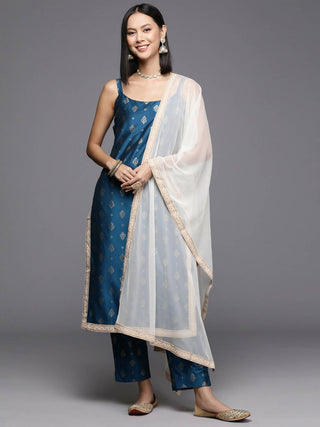 Ahalyaa Women's Traditional wear Kurta Set - Blue - Distacart