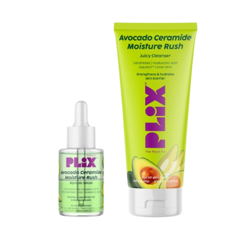 PLIX The Plant Fix Barrier Repair Regime Combo with Avocado Serum & Cleanser - Distacart