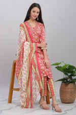 Thumbnail for BulBul Firdous Rayon Red Kurta Set with Dupatta
