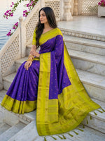 Thumbnail for Shree Shyam Fashion Navy Blue Silk Blend Saree - Dista