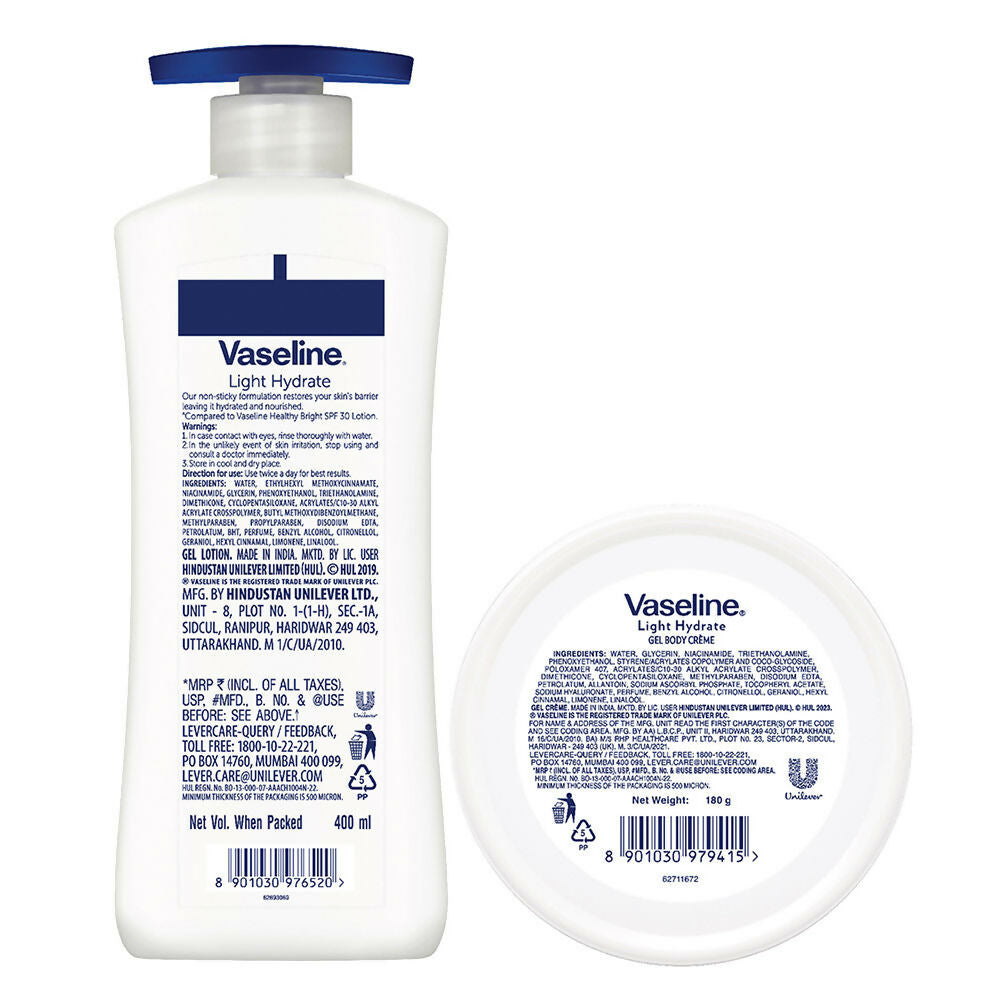 Vaseline Light Hydarate Combo - Distacart