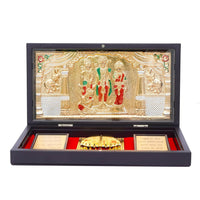 Thumbnail for Naitik Creation Lord Ram Darbar Gold Plated Photo Frame With Charan Paduka - Distacart