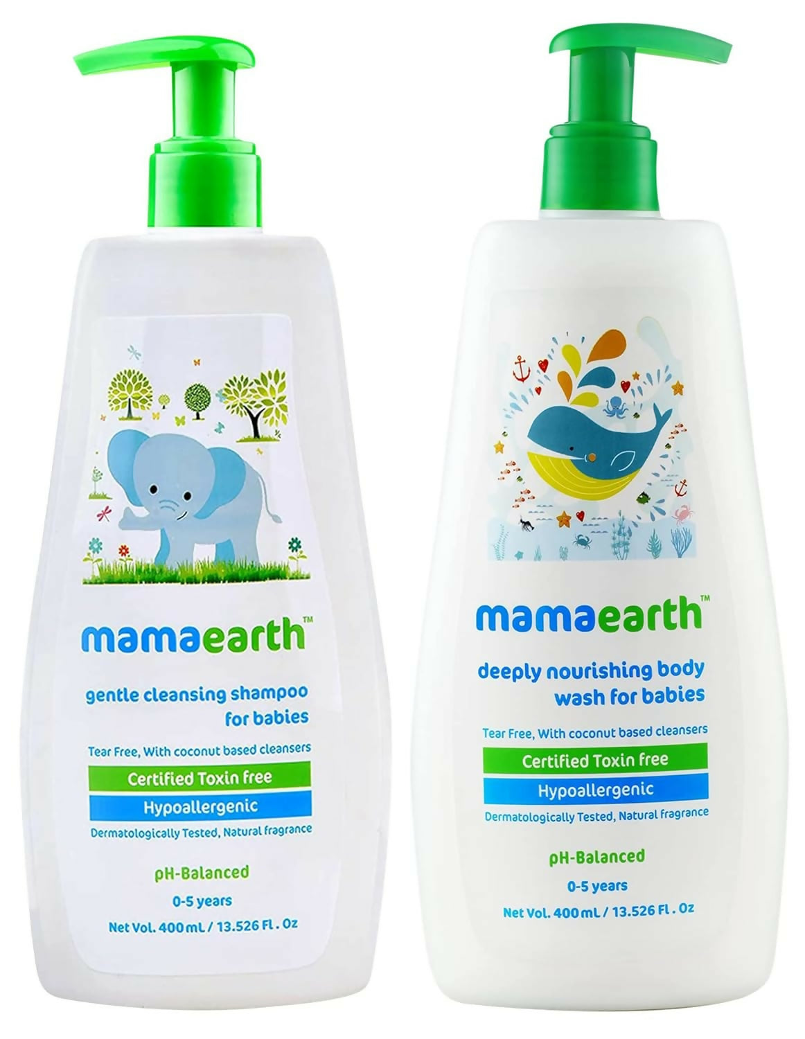 Mamaearth Gentle Cleansing Natural Baby Shampoo & Mamaearth Deeply Nourishing Natural Baby Wash - Distacart