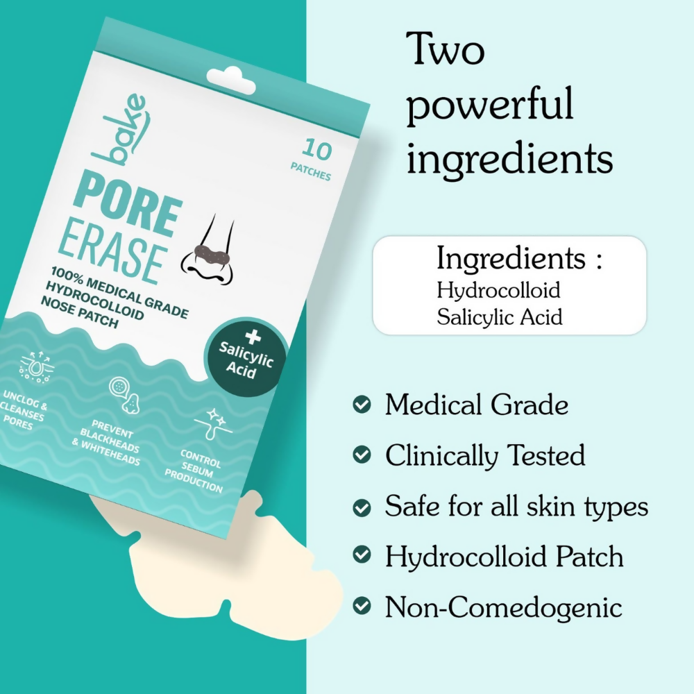 Bake 2% Salicylic Acid Pore Erase Nose Strips - Distacart