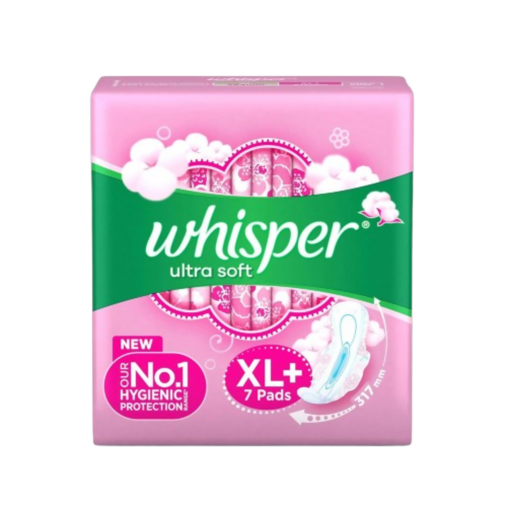 Whisper Ultra Soft Sanitary Pads for Women, XL+