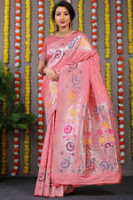 Thumbnail for Jyoti Fashion Women's Baby Pink Banarasi Silk Zari Woven Saree with Blouse - Distacart