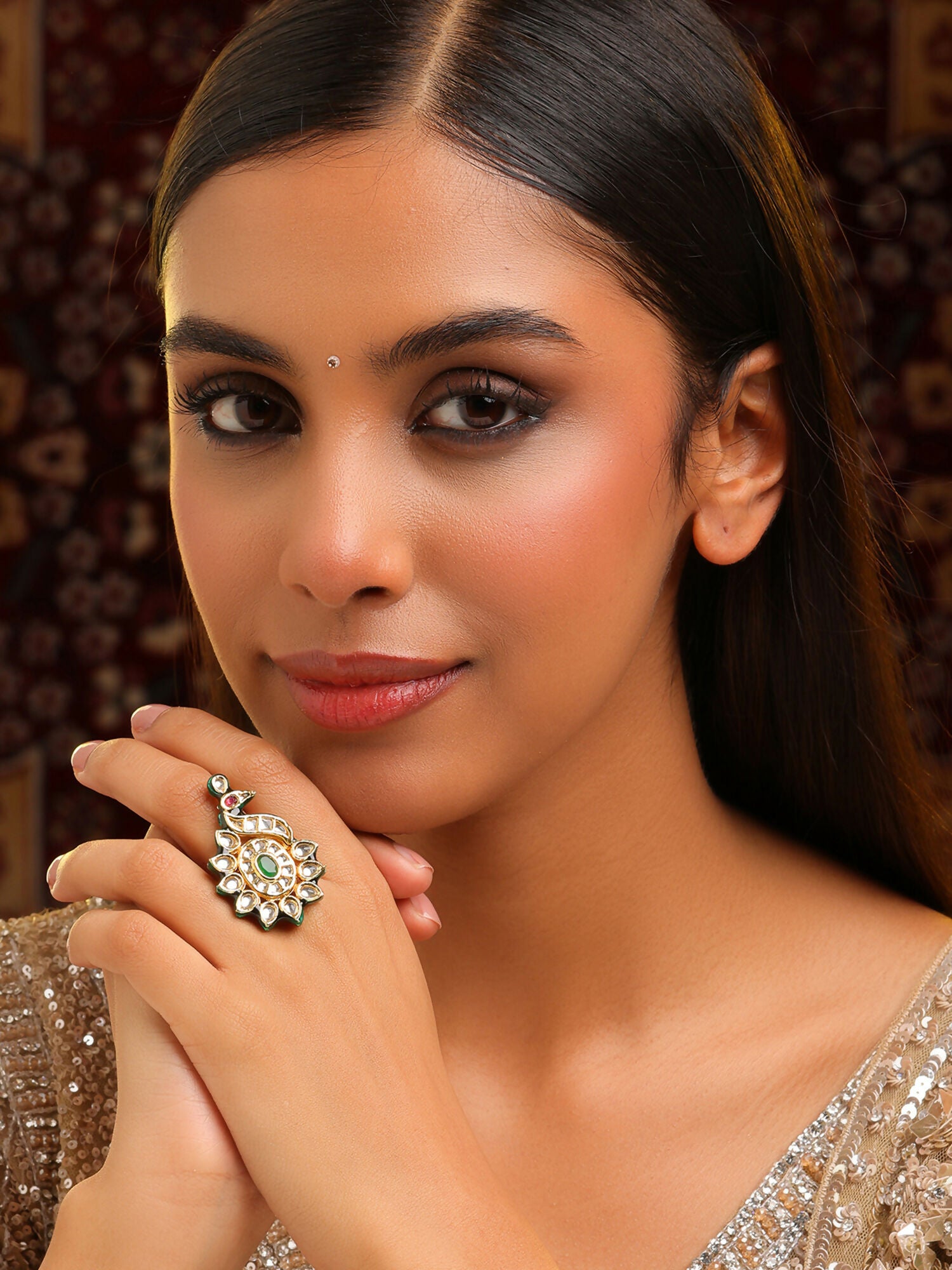 Ruby Raang Kundan Raaj Ring