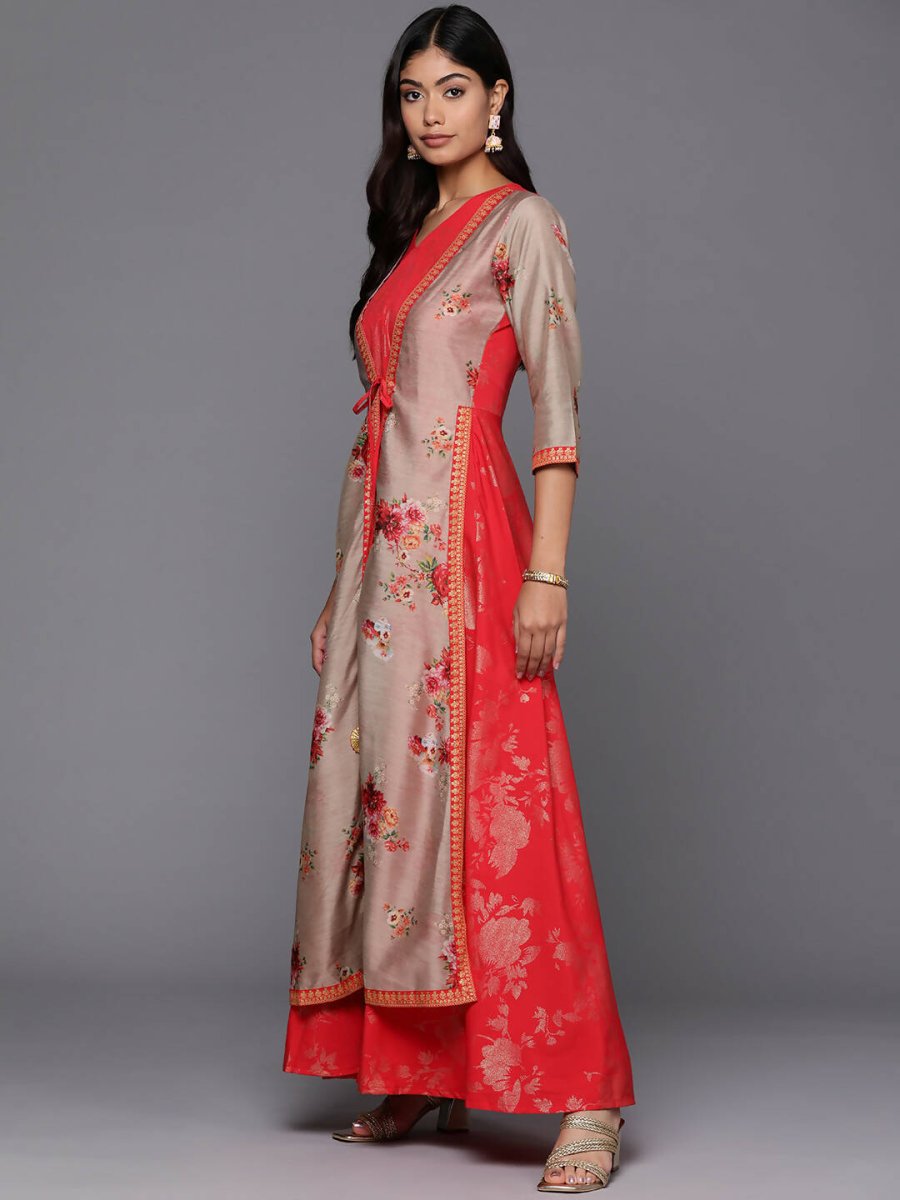 Ahalyaa Women's Traditional wear Ethnic Dress - Red - Distacart