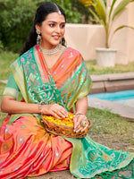 Thumbnail for Shree Shyam Fashion Mustard Pochampally Silk Saree - Distacart