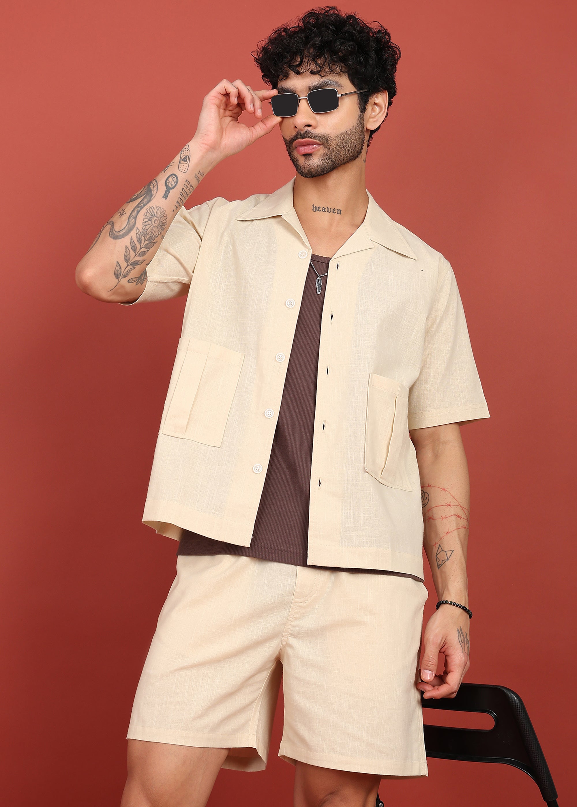 Fabmade The Life Co2. Cotton Linen Relaxed Shirt & Shorts - Distacart