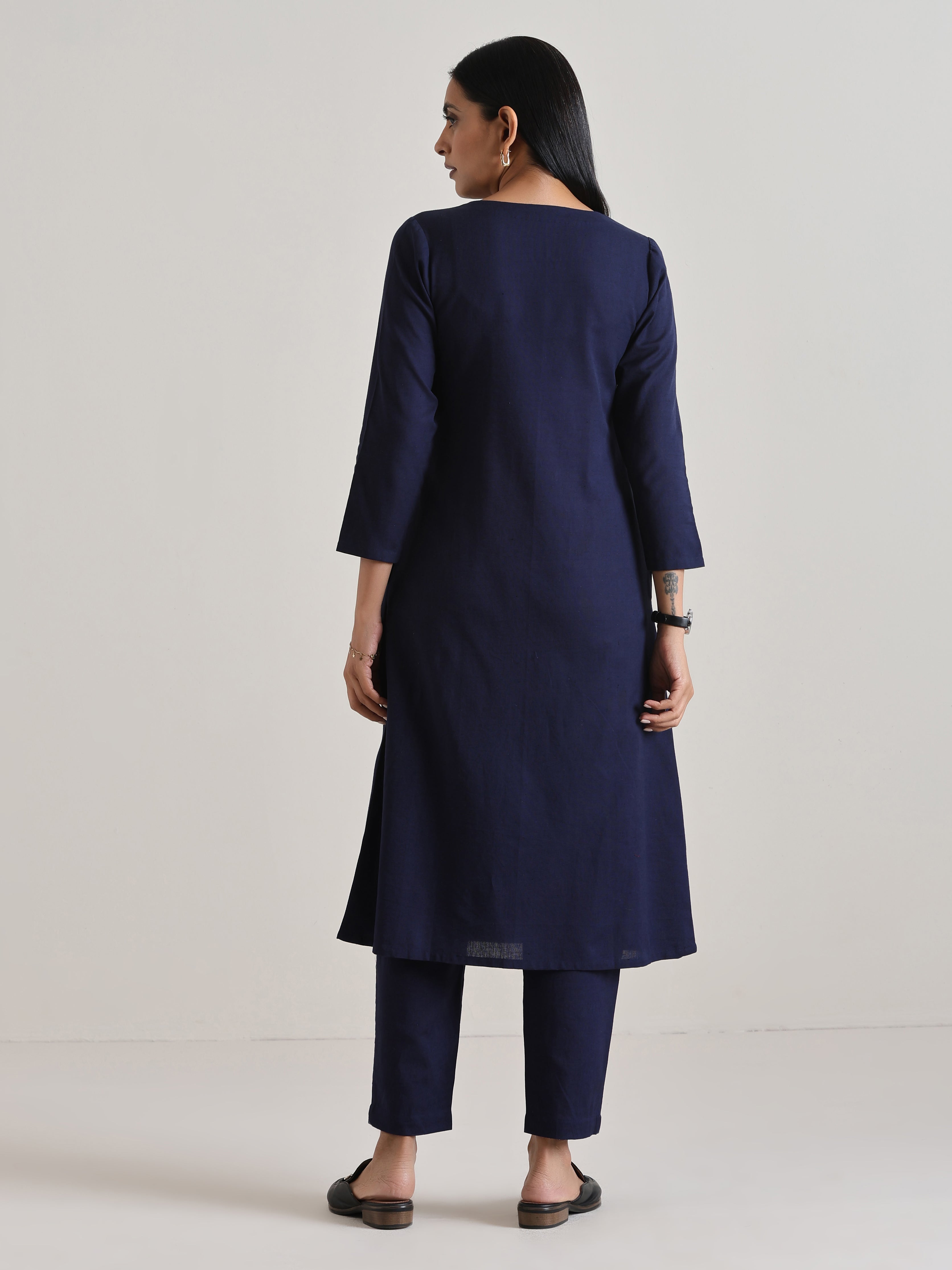 trueBrowns Blue Angrakha Kurta Set - Distacart