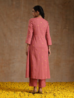 Thumbnail for trueBrowns Blush Gold Cotton Angrakha Kurta Set - Distacart