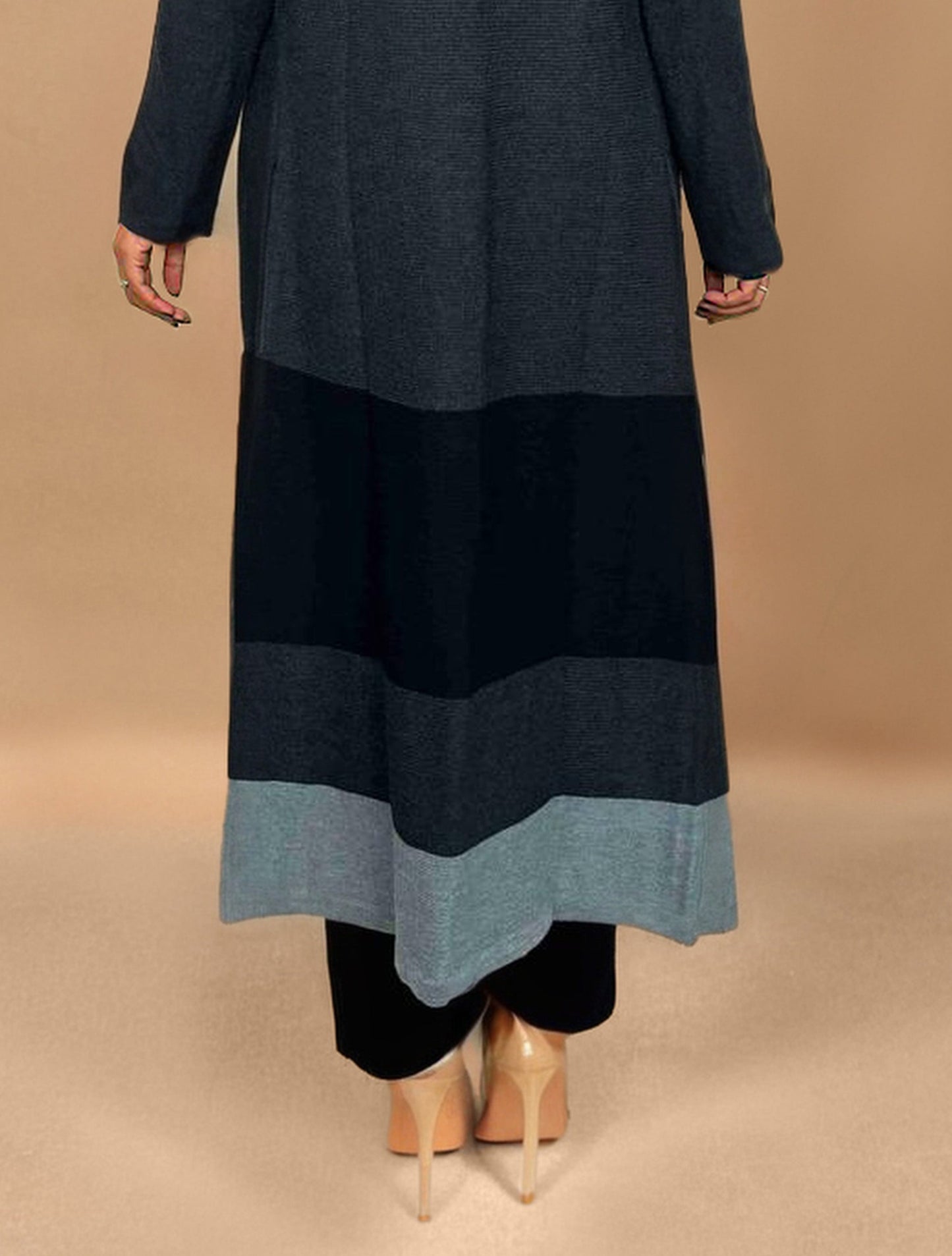 trueBrowns Dark Grey Woollen Cape - Distacart