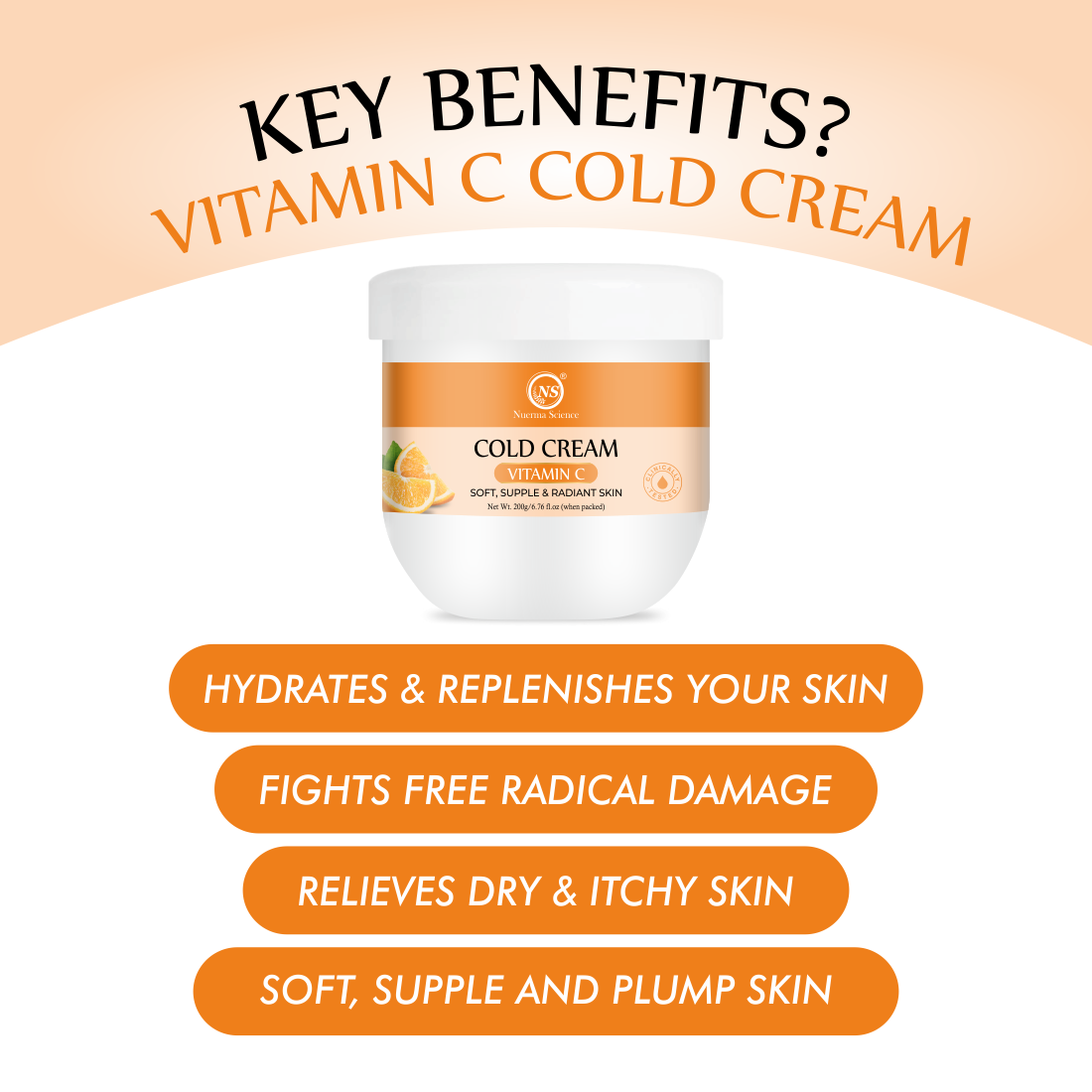 Nuerma Science Vitamin C Cold Cream for Nourishing & Glowing Skin - Distacart