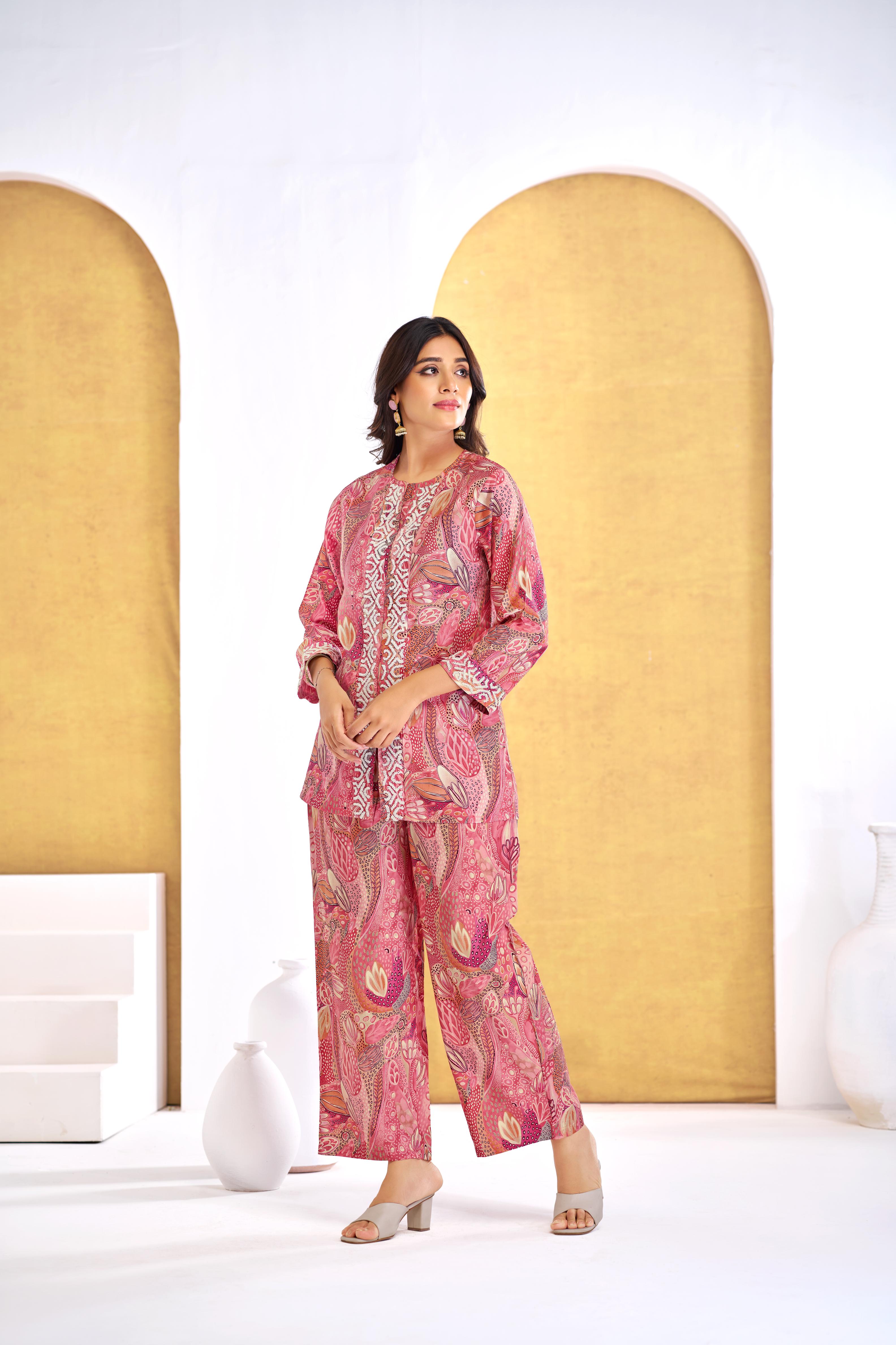 BulBul Saumya Rust Chanderi Co-Ord Set