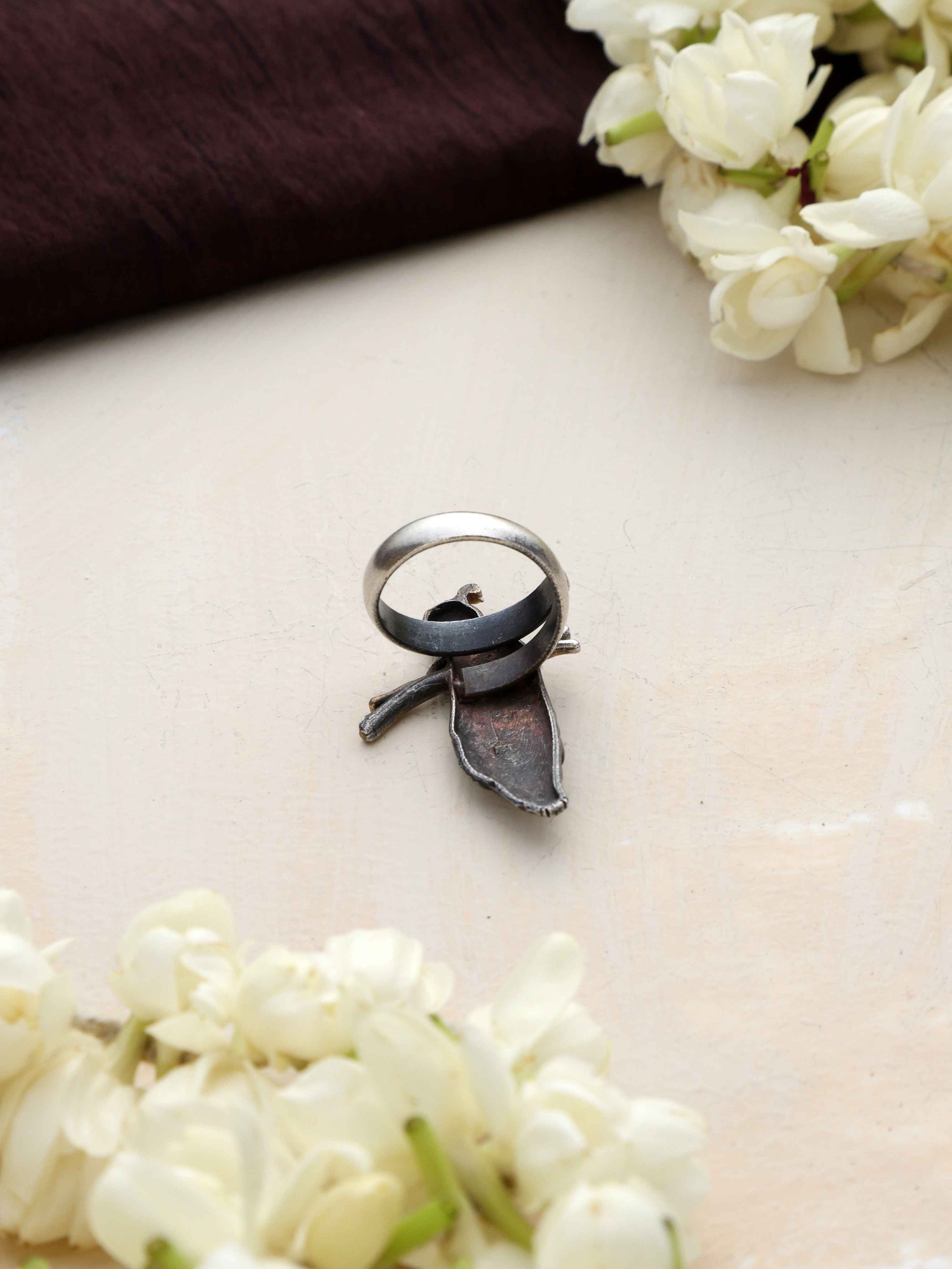 trueBrowns Silver Gold Tone Bird Ring - Distacart