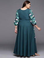 Thumbnail for Ahalyaa Plus Size Round neck Maxi Ethnic Dress - Distacart