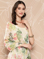 Thumbnail for Ahalyaa Floral Printed Poly Chiffon Saree - Distacart