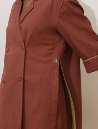 Thumbnail for trueBrowns Brown Cotton Linen Co-Ord Set