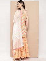 Thumbnail for Ahalyaa Women Printed Regular Gotta Patti Kurti with Sharara & With Dupatta - Distacart