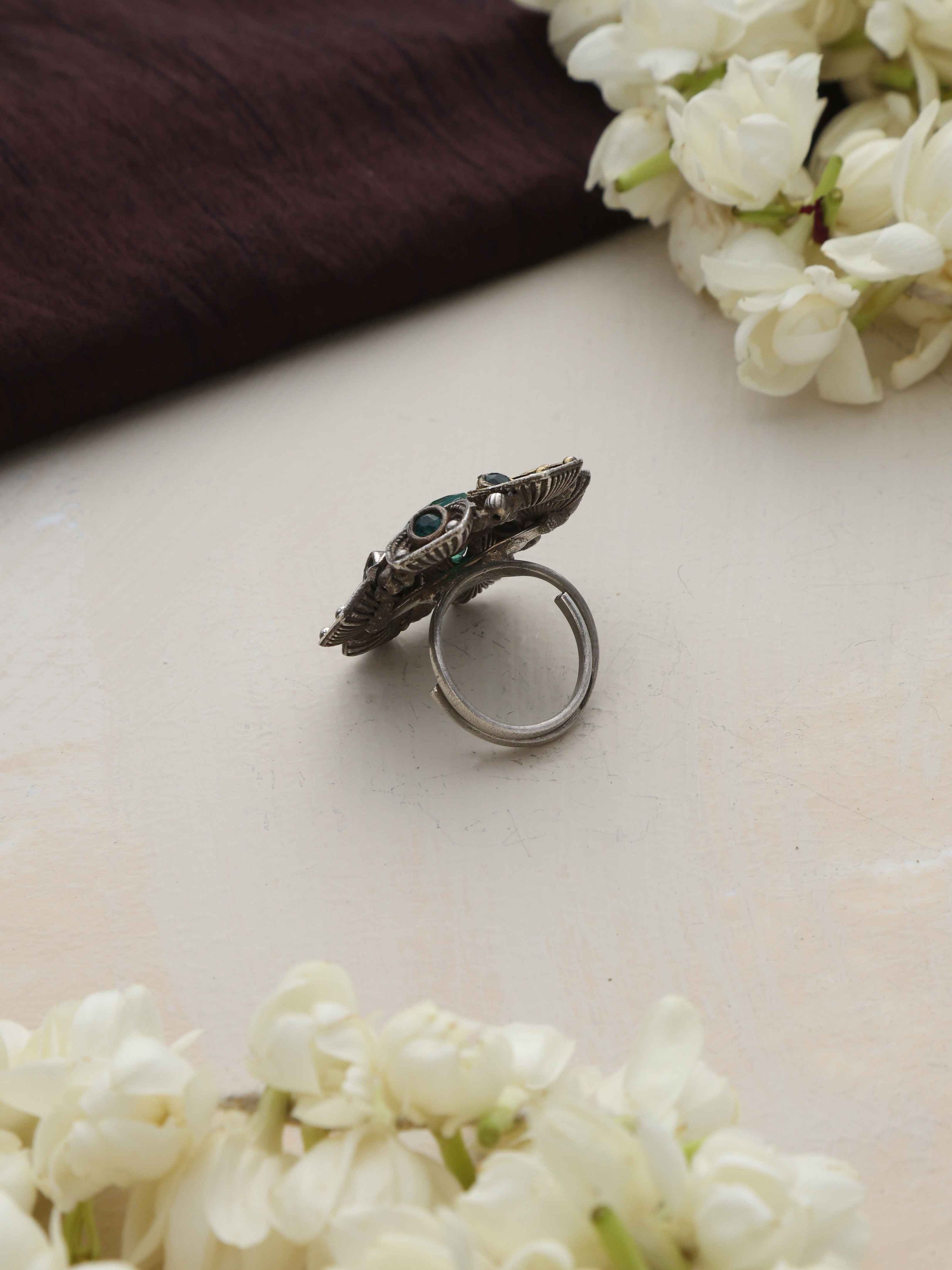 trueBrowns Silver Gold Tone Petal Ring - Distacart