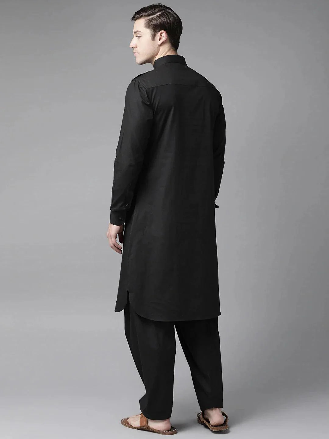 Fabmade Z Black Pathani Suit